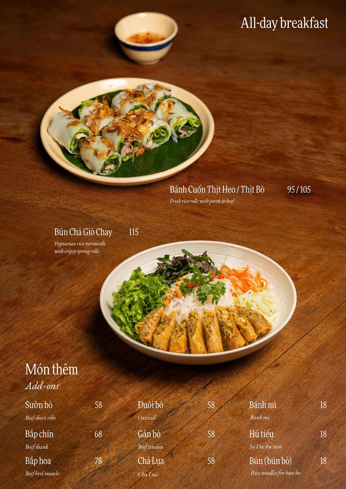 Sành Kitchen - Breakfast menu 2