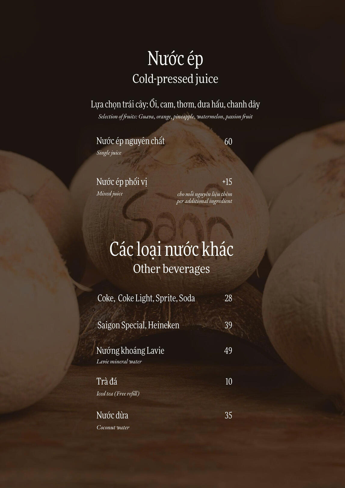 Sành Kitchen - Drink Menu 7